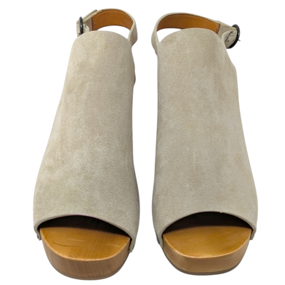 Sezane Dakota Stone High Heel Beige Clogs Mules Sandals 40 - Picture 6 of 8
